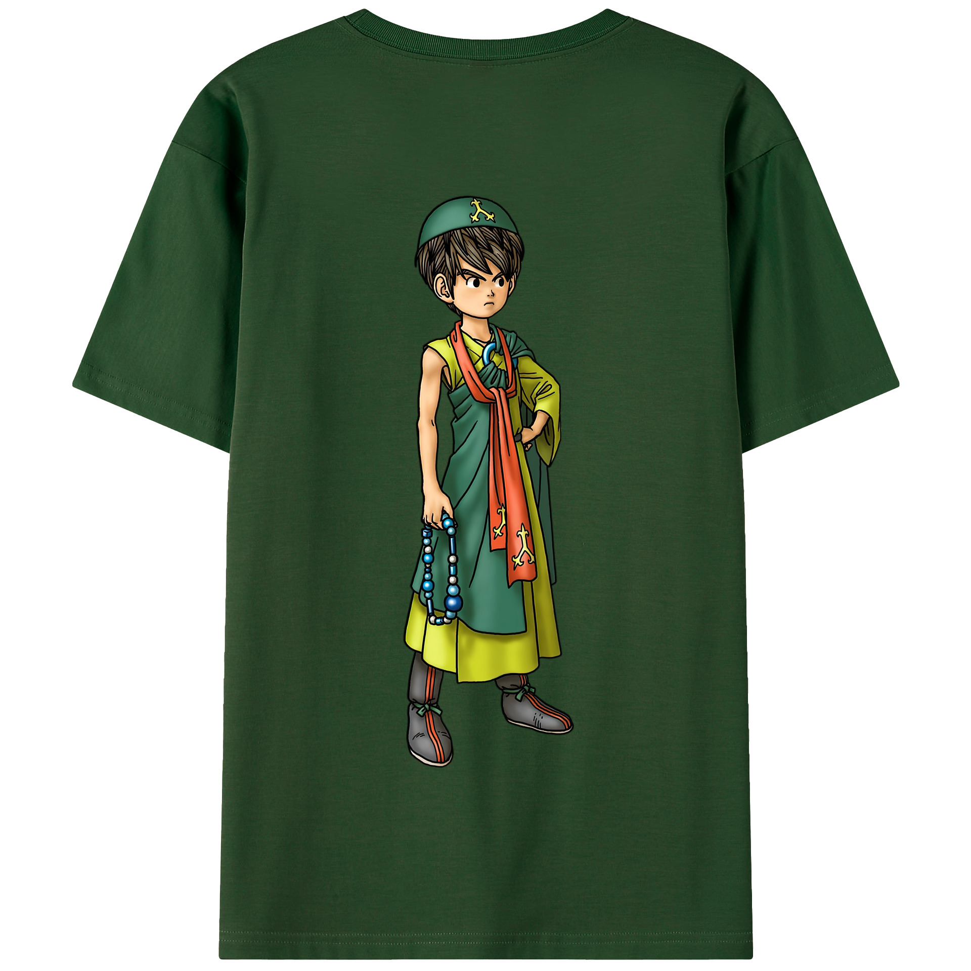 （画像用） ドラゴンクエスト Doragon Kuesuto Dragon Quest 綿100％半袖Tシャツ（背面プリント）